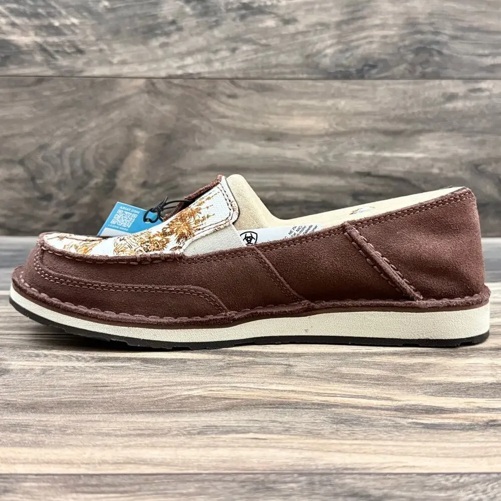 NIB Ariat 7.5M Cruiser Western Aloha Boat Shoes Flats Rusted Paniolo Print Suede